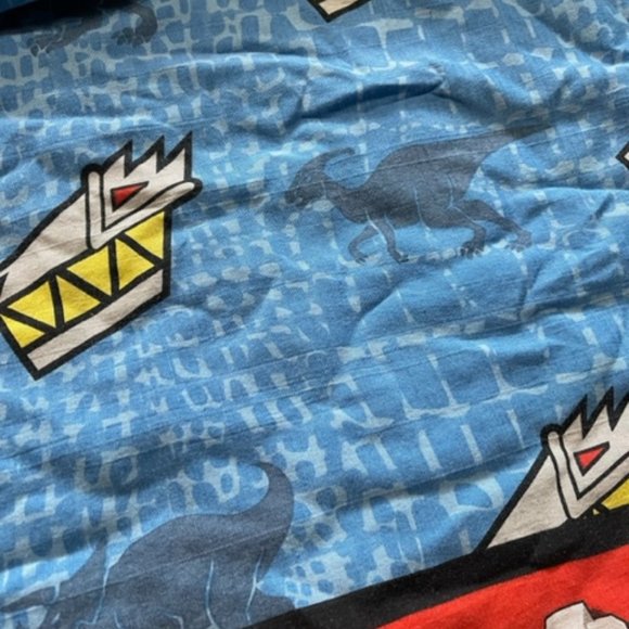 Power Rangers Dino Charge Twin Flat Sheet Top Boys Dinosaur Blue - Picture 8 of 8